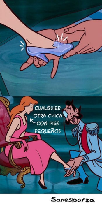 Santiago Esparza ilustra escenas de Disney realistas; Cenicienta con la zapatilla de cristal