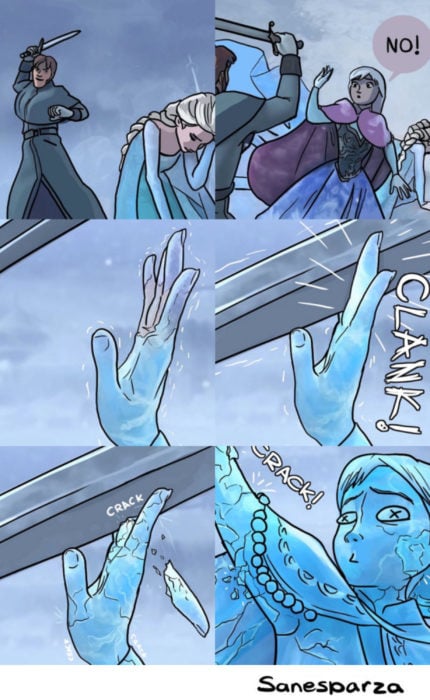 Santiago Esparza ilustra escenas de Disney realistas; Frozen, Anna y Elsa