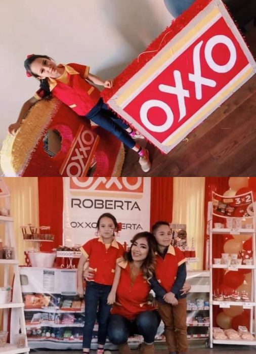 Niña celebra fiesta de ocho años con temática de Oxxo disfrazada de cajera