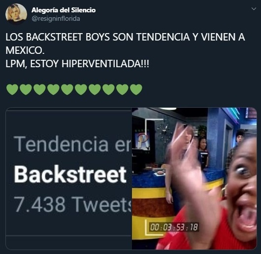 Tuit sobre el regreso de los Backstreet Boys a México