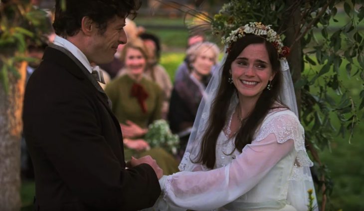 Tráiler de película Mujercitas del 2019; Emma Watson como Meg March con vestido de novia en su boda