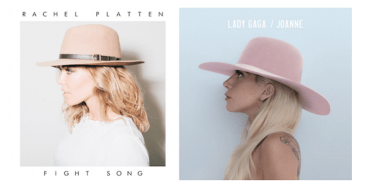 comparación de la portada de Joanne con Fight Song