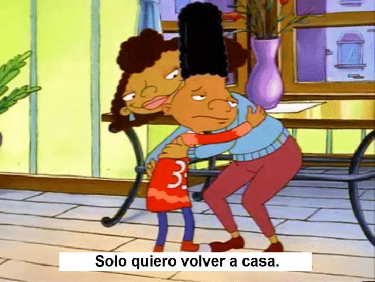 Momentos tristes de Oye, Arnold; Gerald abrazando a su mamá