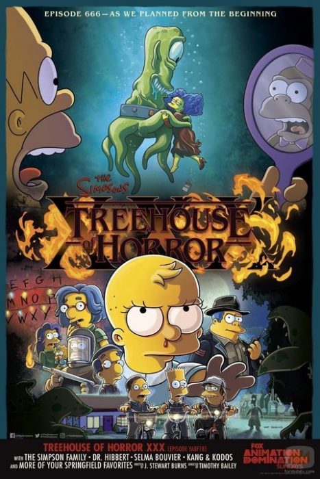 Poster oficial ilustrado del capítulo 666 de Los Simpson