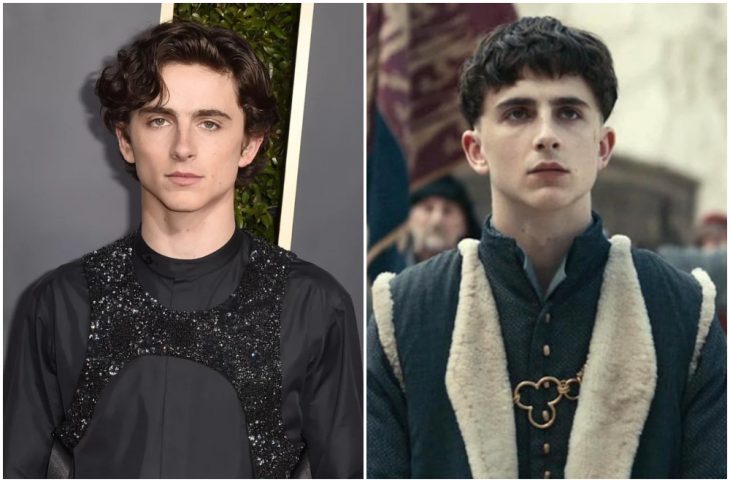 Timothée Chalamte como el rey Enrique V de Inglaterra, Hal.