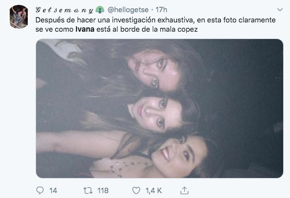Meme en twitter sobre el video viral de Ivana y Camila 