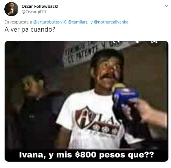 Meme en twitter sobre el video viral de Ivana y Camila 