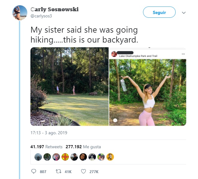 Carly evidenció a su hermana influencer