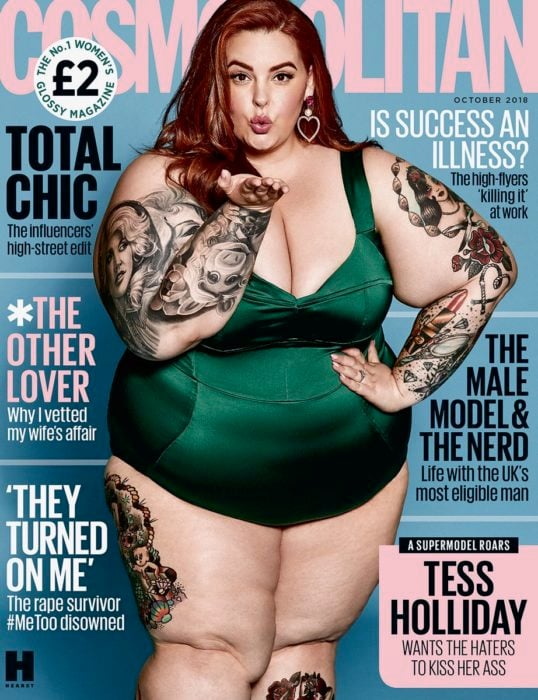 Tess Holliday en portada de revista Cosmopolitan