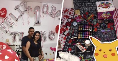 Hombre decora la recámara de su novia para celebrar su primer día de noviazgo