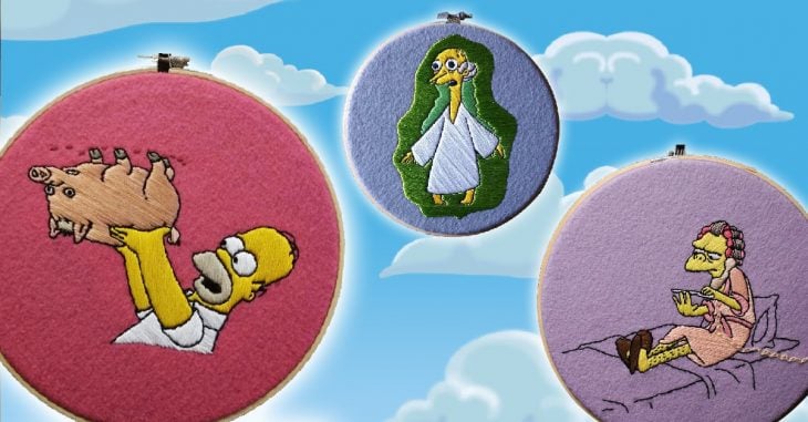 20 Escenas de 'Los Simpson' bordadas con hilasa