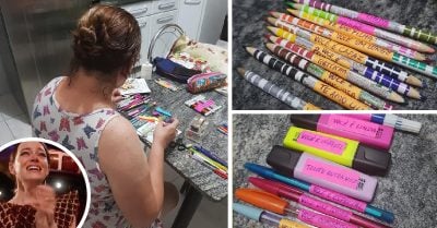 Madre adorna los útiles de su hija con mensajes positivos para darle ánimos