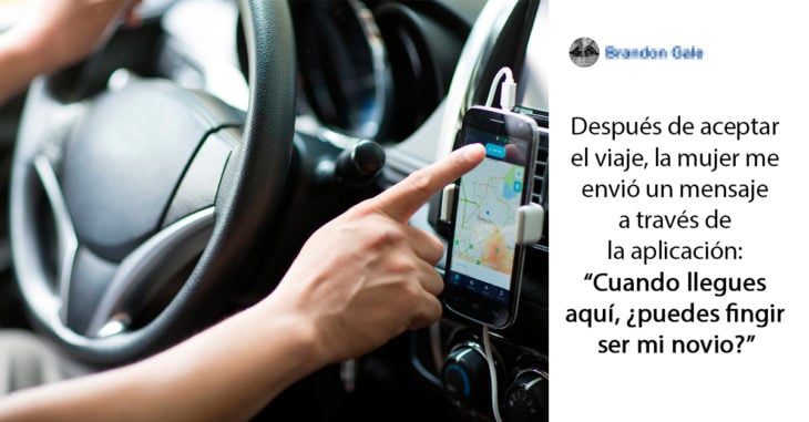 Conductor de Uber finge ser el novio de una pasajera y le salva la vida