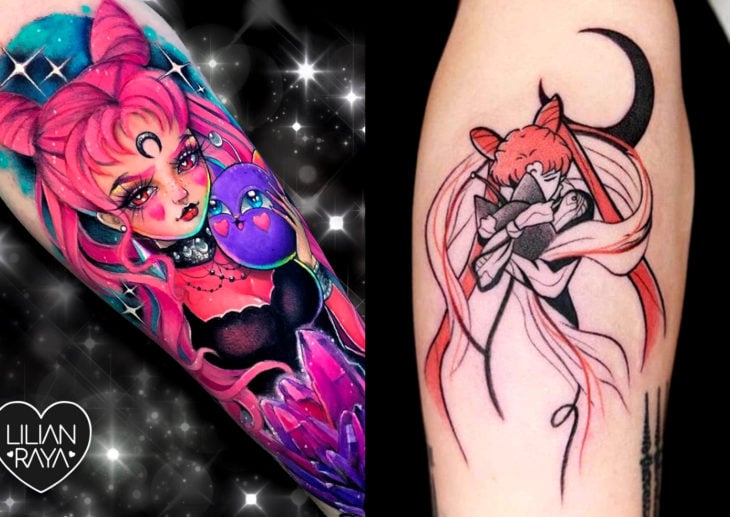 Tatuajes de Sailor Moon; tatuaje de Black Lady, Chibimoon, Chibiusa