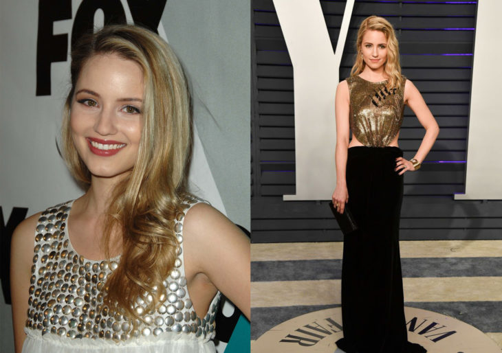 Dianna Agron antes y después de glee en 2009 y en 2019