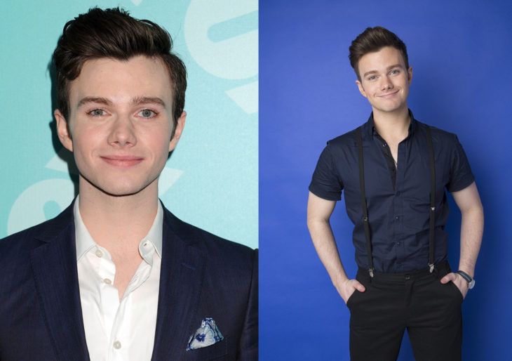 Chris Colfer en la serie glee y después en el 2019 posando para una sesión de fotos 