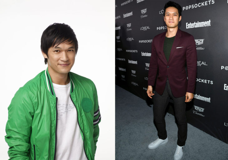 Harry Shum Jr. en 2009 durante la serie de glee y después en 2019 durante una alfombra roja 