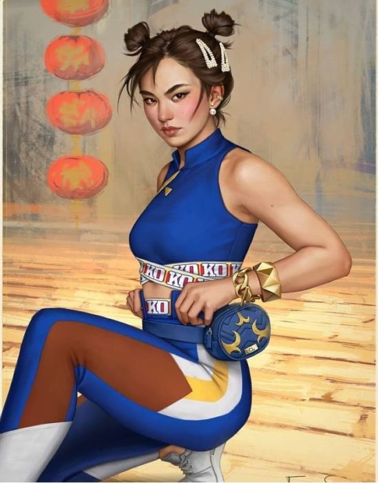 Ilustración de Fernanda Suárez inspirada en Chun- Li, The Kings Of Fighters 