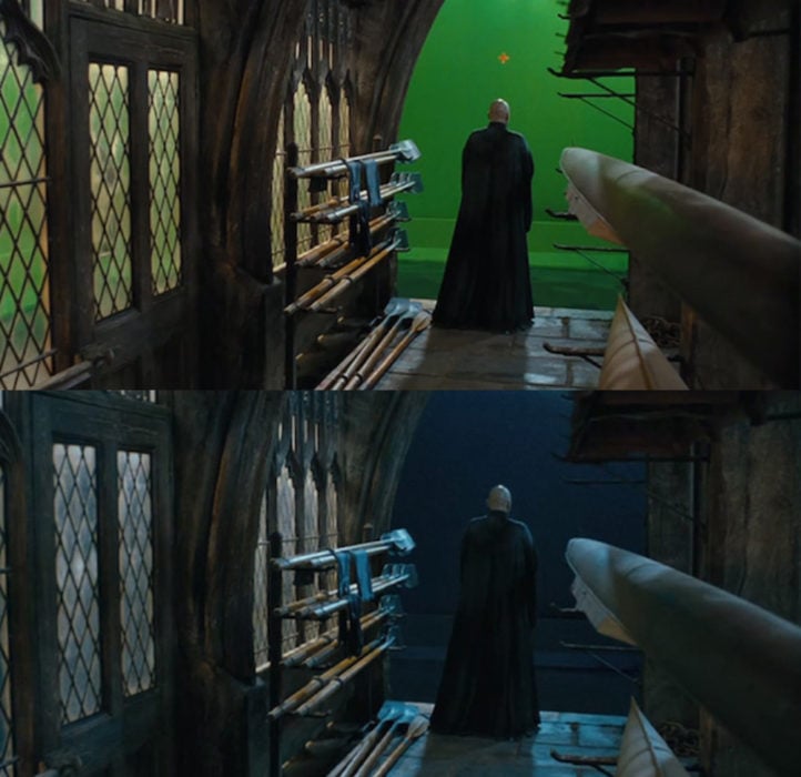 Escena detrás de cámaras de los efectos especiales de Harry Potter, Lord Voldemort 