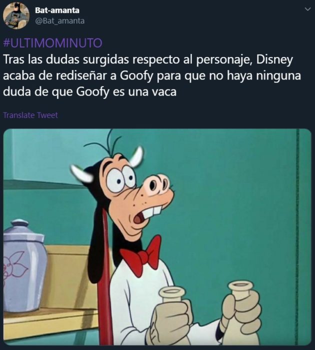 Twitter abre debate sobre si Goofy, personaje de Disney, es un perro o una vaca