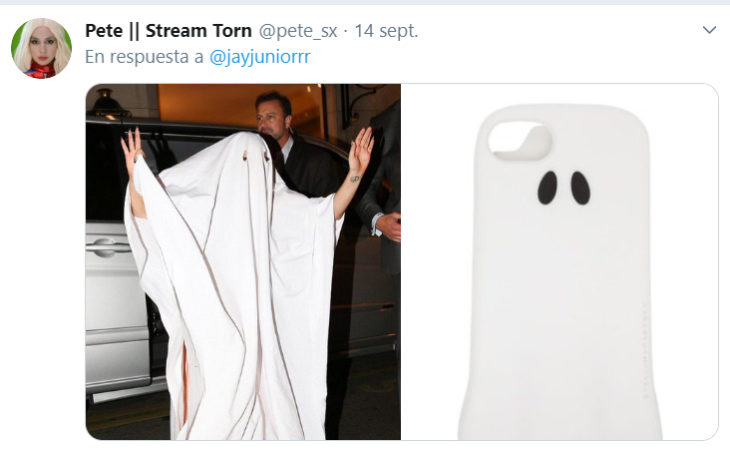 Comparación de Lady Gaga usando un vestido con un iphone 