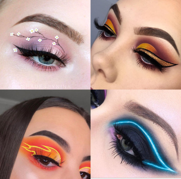 Maquillaje creativo para ojos; sombra creativa