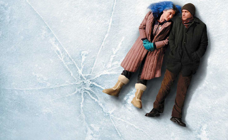 Escena de la película, Etern Sunshine of the Spotless Mind, Clementine en el hielo 