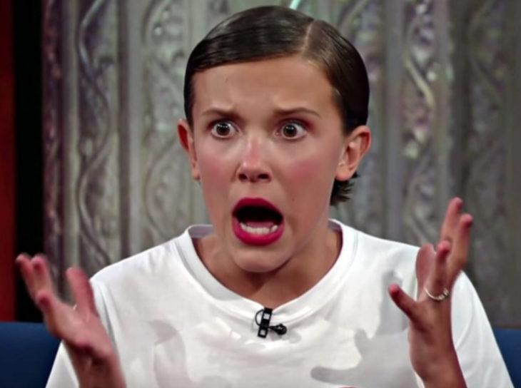 Meme de Millie Bobby Brown asustada