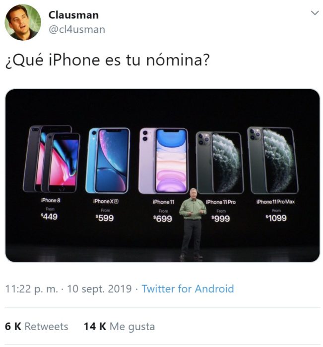 memes de Twitter que usuarios compartieron después de la presentación del nuevo iPhone 11