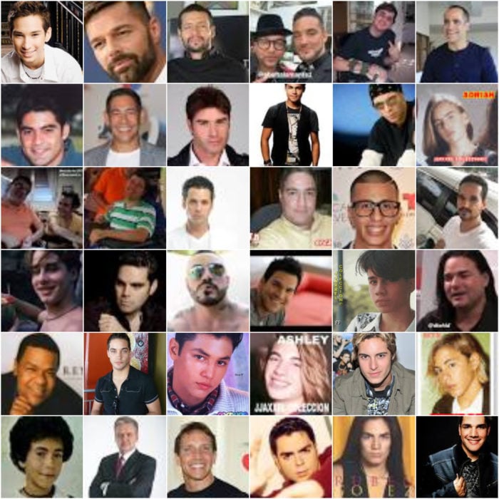 Collage con rostros de hombres famosos ex integrantes de la agrupación Menudo