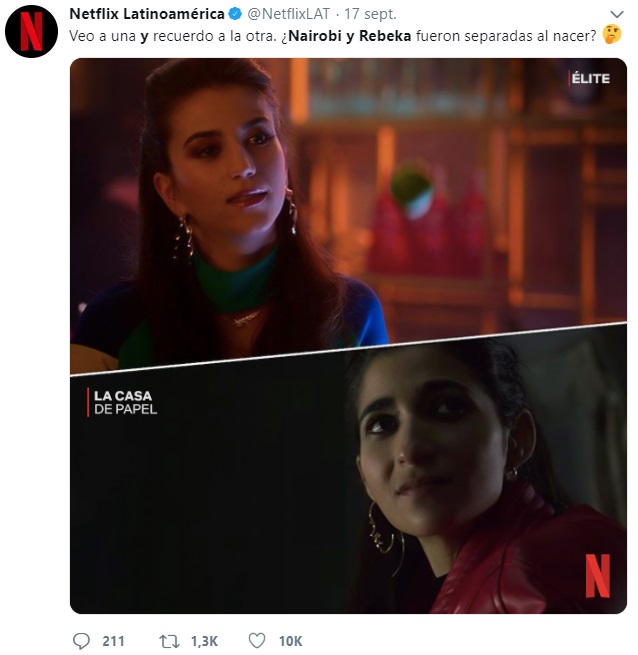 Netflix comentario sobre la comparación de Nairobi y Rebeka