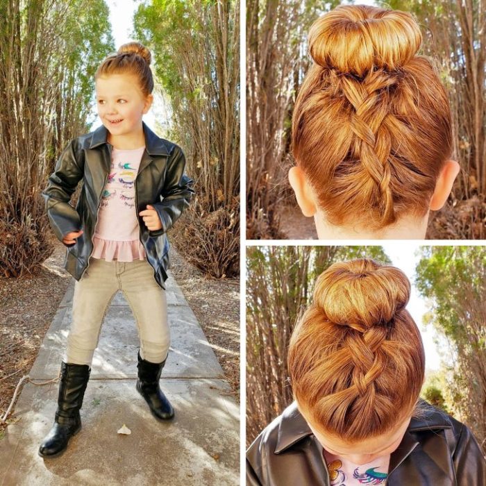 Niña con trenza bonita