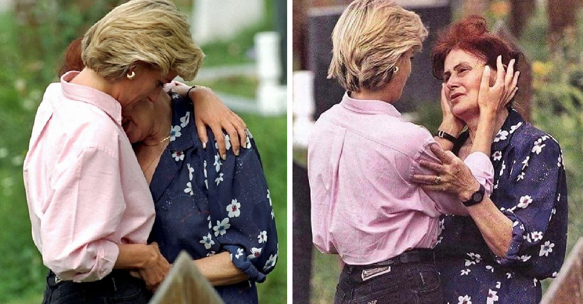Chi è La Madre Di Lady Diana Lady Di consoló a una madre en cementerio local de Bosnia