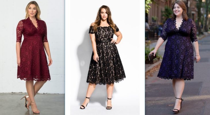 vestidos elegantes con estampado floreado para chicas curvy