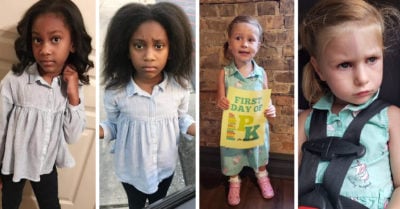 15 Niños antes y después de su primer día de clases