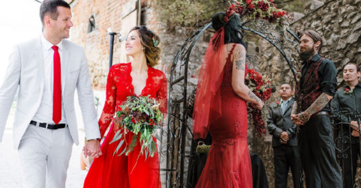 15 vestidos de novia rojos que te harán olvidar el clásico blanco para el gran día