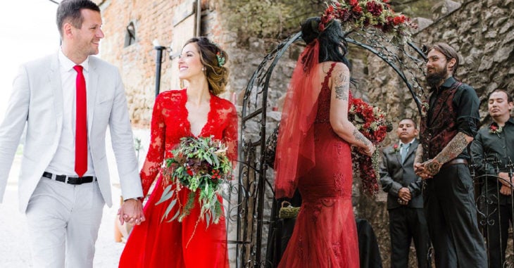 15 vestidos de novia rojos que te harán olvidar el clásico blanco para el gran día