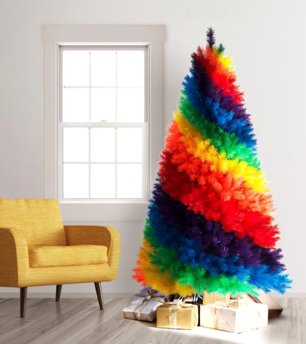 Árbol de navidad de colores de arcoíris