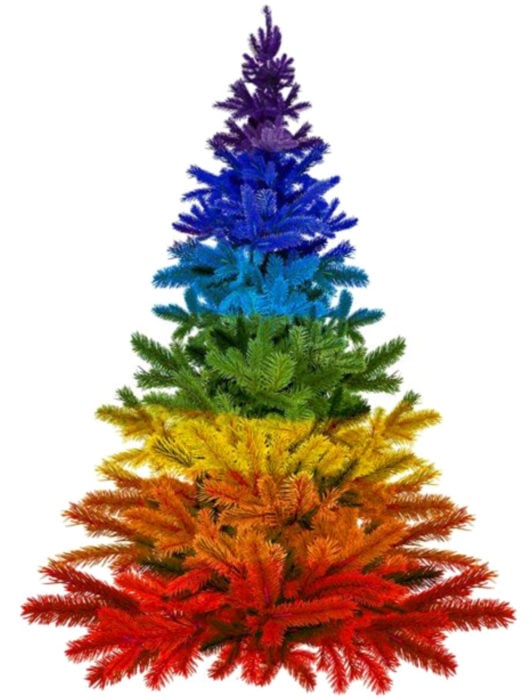 Árbol de navidad de colores de arcoíris