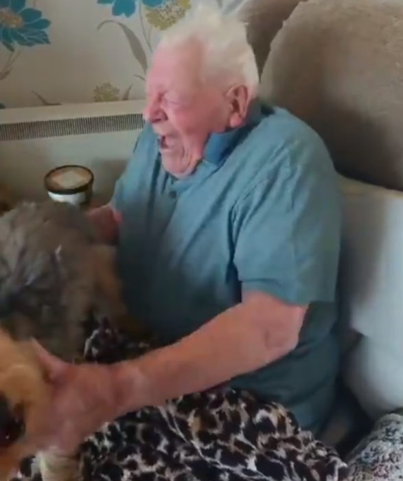 Abuelito se reencuentra con su perro después de salir del hospital