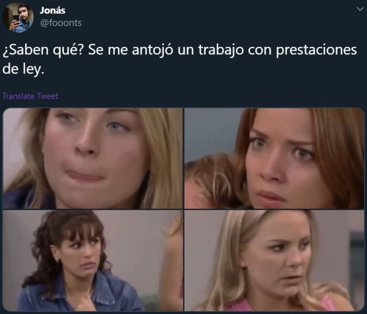 Meme dramático de telenovela mexicana Amigas y rivales