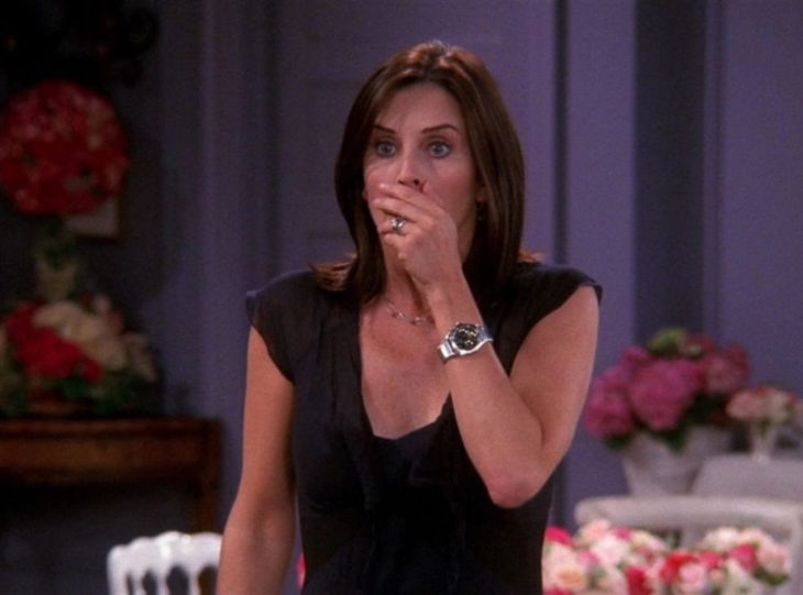 Monica Geller de Friends asustada