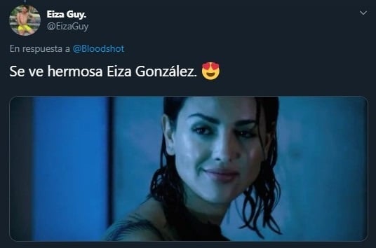 Tuit sobre Eiza Gonzalez en la película Bloodshot