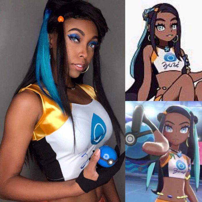 Cosplayer Jasmine James, disfrazada como Nessa de Pokemon 