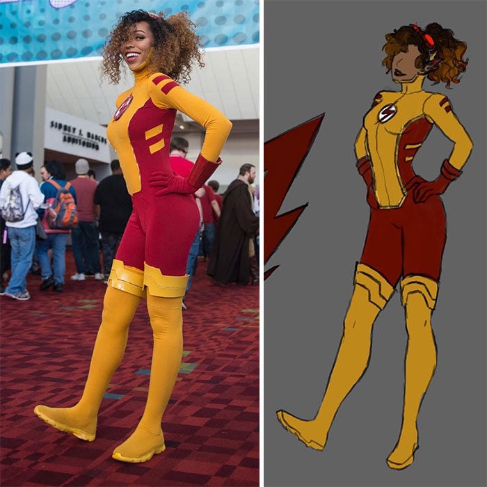 Cosplayer Jasmine James, disfrazada como Destello de Flash 