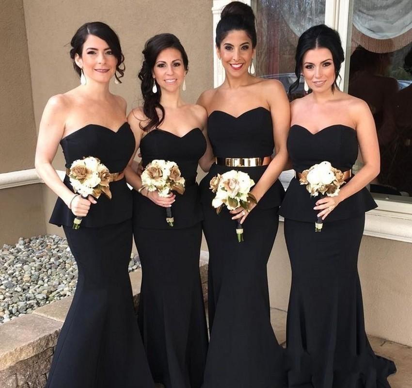 Vestidos de dama on sale de honor negro