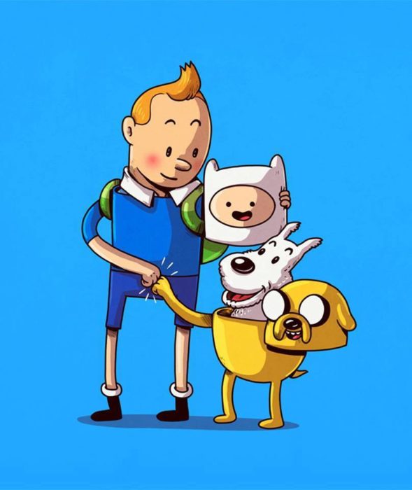 Ilustración de Alex Solis, proyecto Icons Unsmasked, Finn y Jake