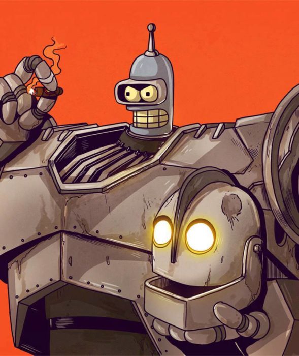 Ilustración de Alex Solis, proyecto Icons Unsmasked, Bender