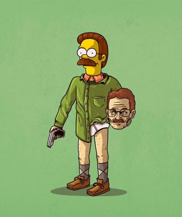 Ilustración de Alex Solis, proyecto Icons Unsmasked, Ned Flanders