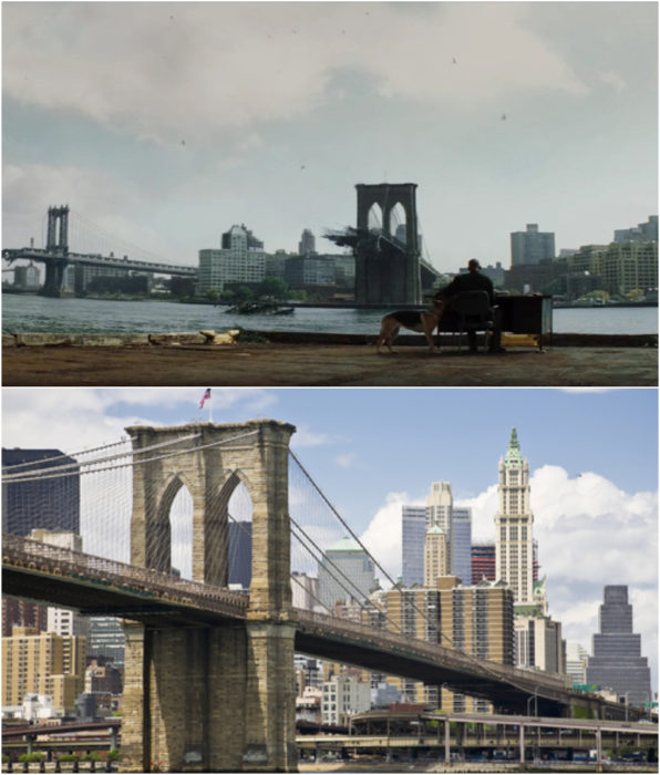 Puente de Brooklyn como locación en la película Soy Leyenda 